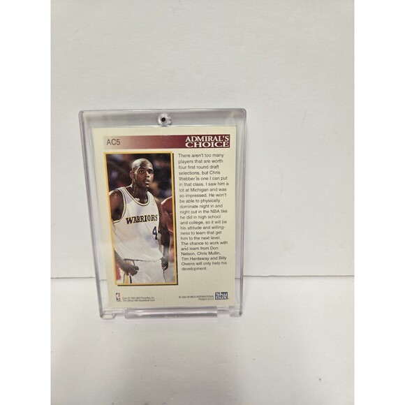 Chris Webber NBA HOOPS Basketball Card Admirals Choice 1994 AC5 - Picture 2 of 3